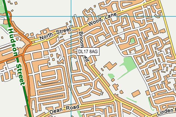 DL17 8AG map - OS VectorMap District (Ordnance Survey)
