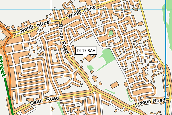 DL17 8AH map - OS VectorMap District (Ordnance Survey)