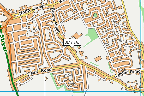 DL17 8AJ map - OS VectorMap District (Ordnance Survey)