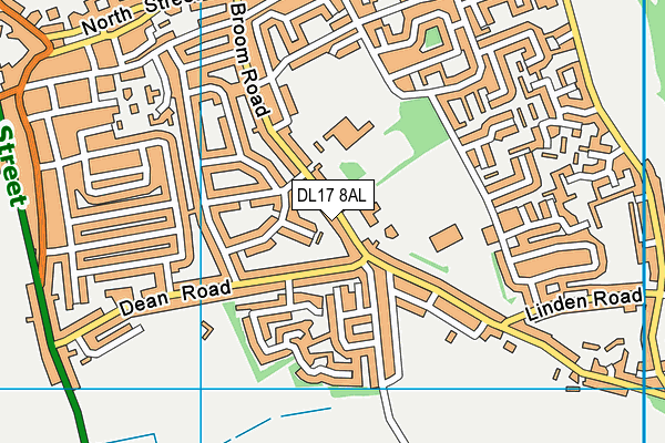 DL17 8AL map - OS VectorMap District (Ordnance Survey)