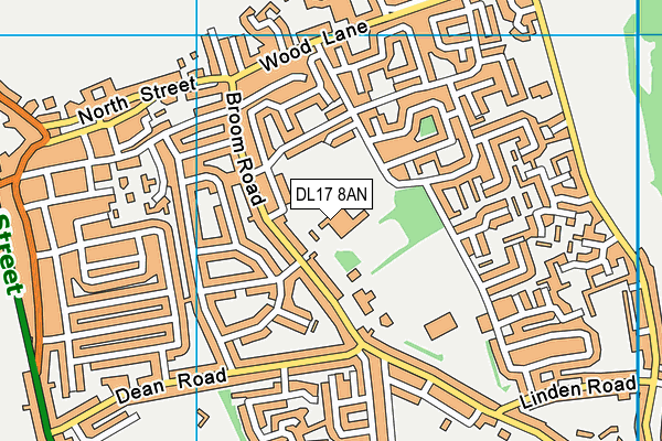 Broom Cottages Primary & Nursery School map (DL17 8AN) - OS VectorMap District (Ordnance Survey)