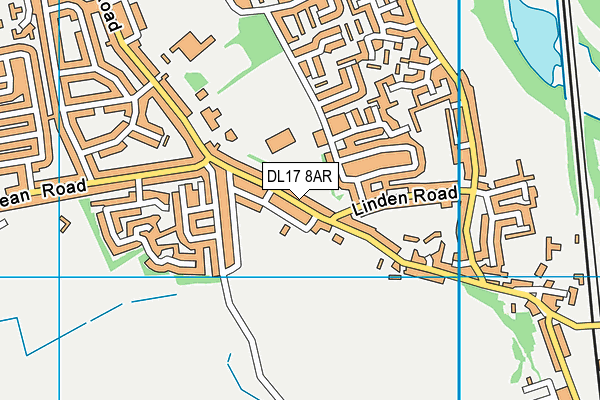 DL17 8AR map - OS VectorMap District (Ordnance Survey)