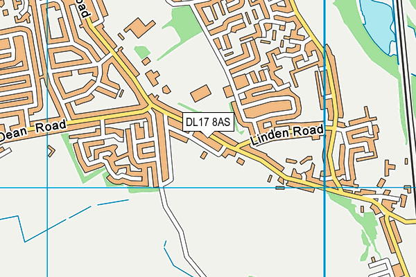 DL17 8AS map - OS VectorMap District (Ordnance Survey)