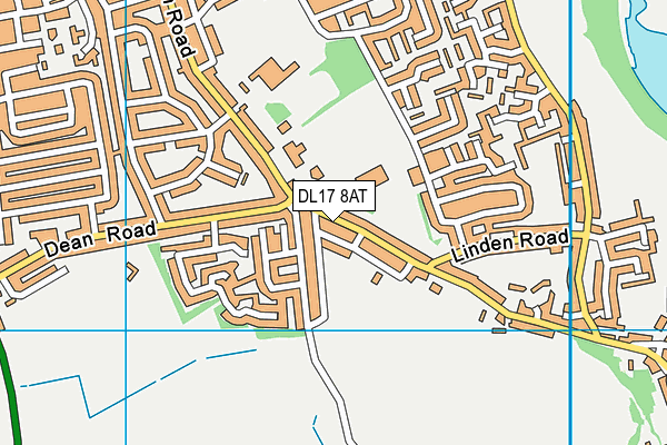 DL17 8AT map - OS VectorMap District (Ordnance Survey)