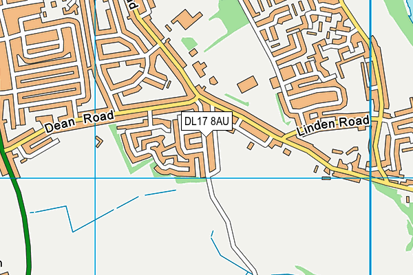 DL17 8AU map - OS VectorMap District (Ordnance Survey)