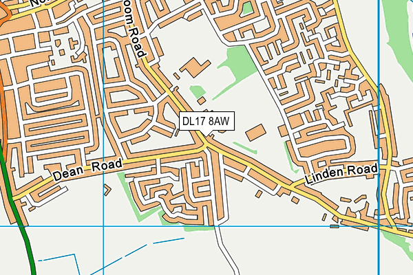 DL17 8AW map - OS VectorMap District (Ordnance Survey)