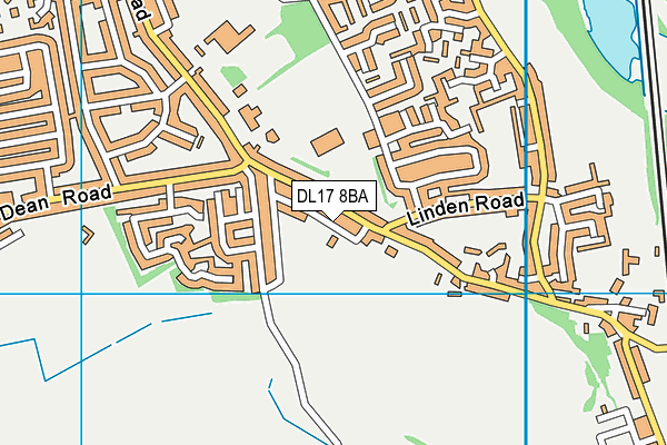 DL17 8BA map - OS VectorMap District (Ordnance Survey)