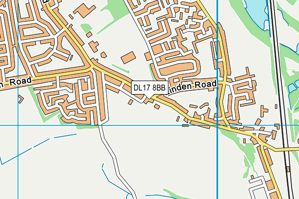 DL17 8BB map - OS VectorMap District (Ordnance Survey)