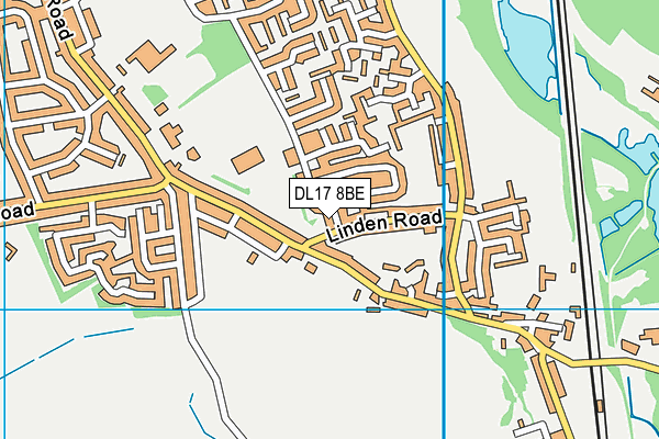 DL17 8BE map - OS VectorMap District (Ordnance Survey)