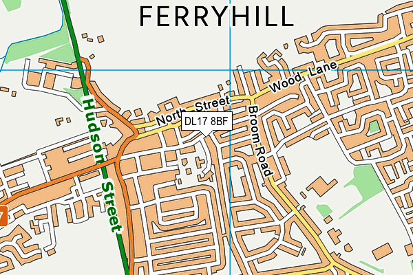 DL17 8BF map - OS VectorMap District (Ordnance Survey)