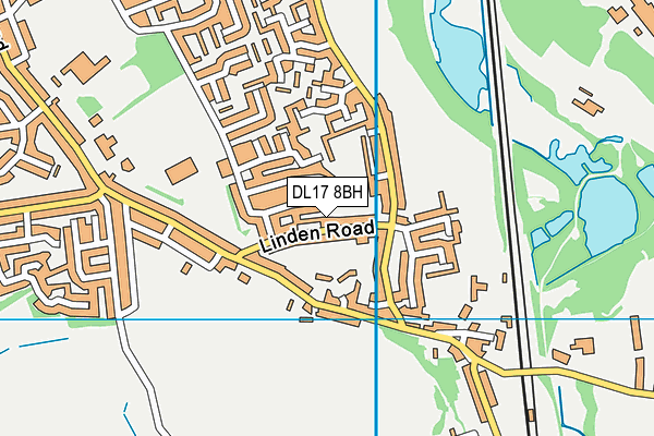 DL17 8BH map - OS VectorMap District (Ordnance Survey)