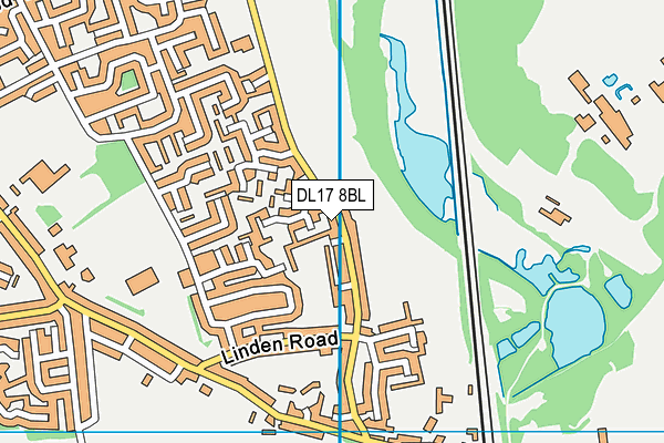 DL17 8BL map - OS VectorMap District (Ordnance Survey)