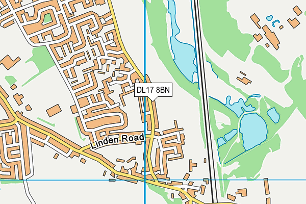 DL17 8BN map - OS VectorMap District (Ordnance Survey)