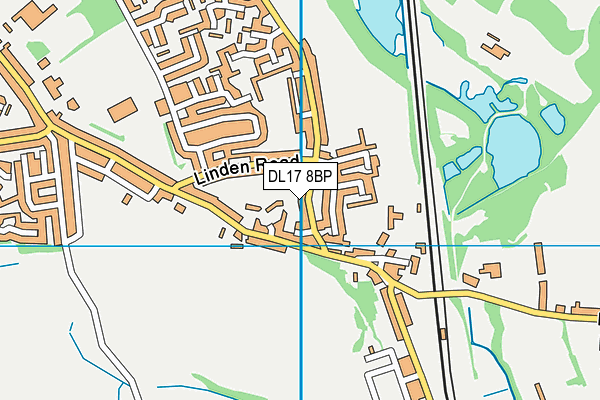 DL17 8BP map - OS VectorMap District (Ordnance Survey)