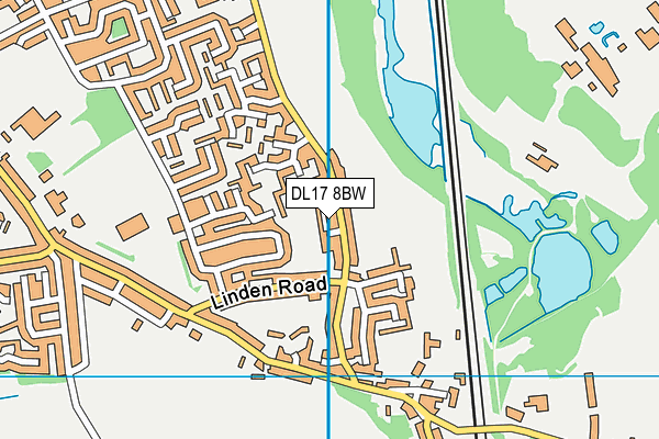 DL17 8BW map - OS VectorMap District (Ordnance Survey)