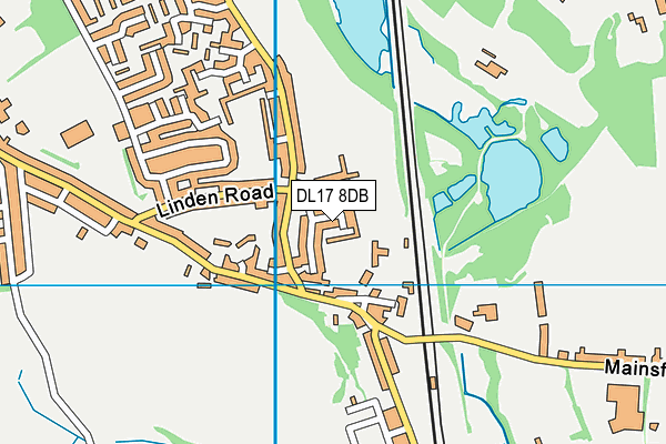 DL17 8DB map - OS VectorMap District (Ordnance Survey)