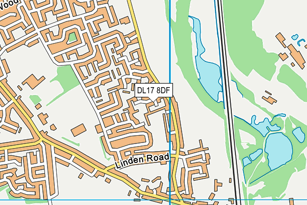 DL17 8DF map - OS VectorMap District (Ordnance Survey)