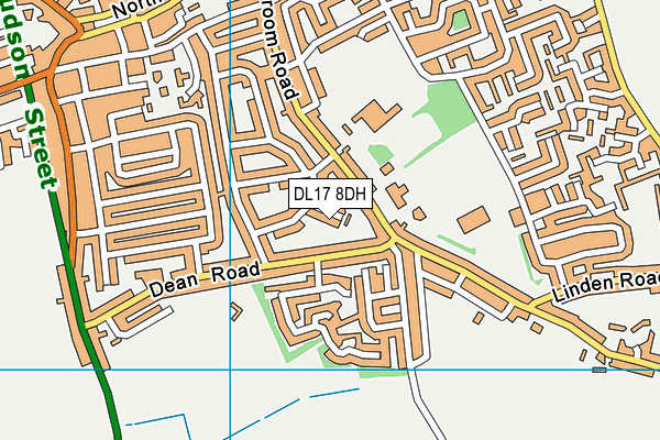 DL17 8DH map - OS VectorMap District (Ordnance Survey)