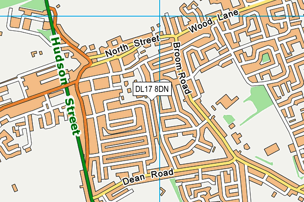 DL17 8DN map - OS VectorMap District (Ordnance Survey)
