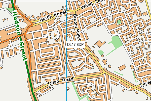 DL17 8DP map - OS VectorMap District (Ordnance Survey)