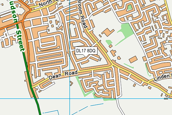 DL17 8DQ map - OS VectorMap District (Ordnance Survey)