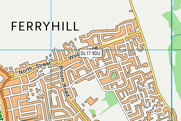 DL17 8DU map - OS VectorMap District (Ordnance Survey)