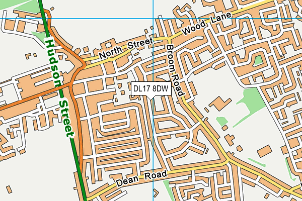 DL17 8DW map - OS VectorMap District (Ordnance Survey)