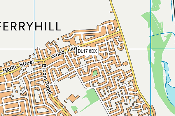DL17 8DX map - OS VectorMap District (Ordnance Survey)