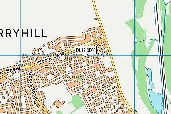 DL17 8DY map - OS VectorMap District (Ordnance Survey)