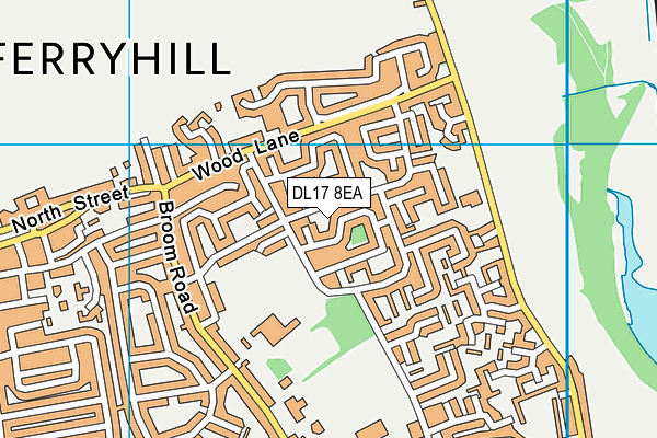 DL17 8EA map - OS VectorMap District (Ordnance Survey)