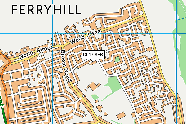 King George V Playing Field (Ferryhill) map (DL17 8EB) - OS VectorMap District (Ordnance Survey)