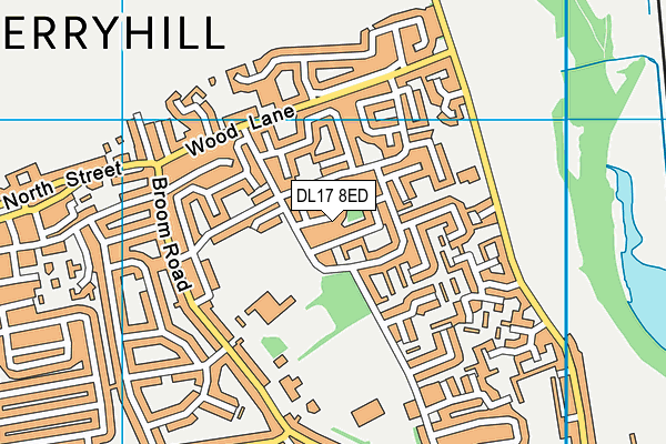 DL17 8ED map - OS VectorMap District (Ordnance Survey)