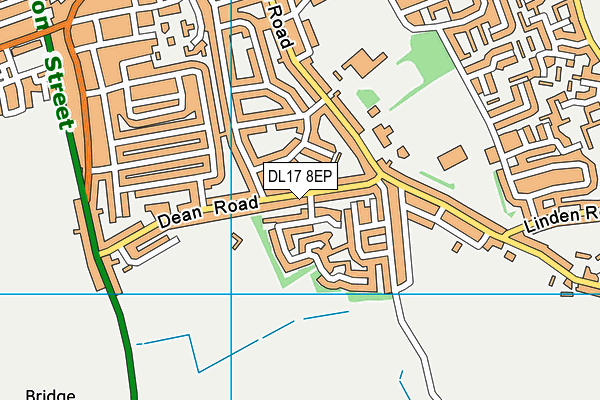 DL17 8EP map - OS VectorMap District (Ordnance Survey)