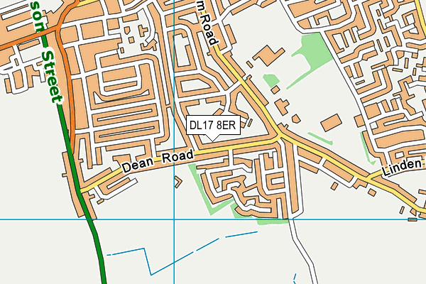 DL17 8ER map - OS VectorMap District (Ordnance Survey)