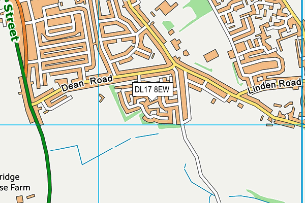 DL17 8EW map - OS VectorMap District (Ordnance Survey)