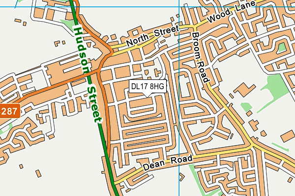 DL17 8HG map - OS VectorMap District (Ordnance Survey)