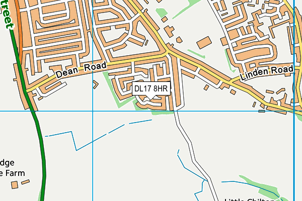 DL17 8HR map - OS VectorMap District (Ordnance Survey)