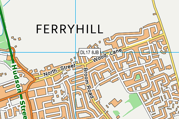 DL17 8JB map - OS VectorMap District (Ordnance Survey)