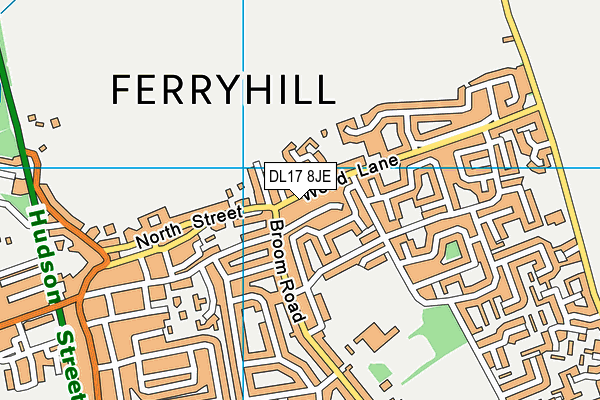 DL17 8JE map - OS VectorMap District (Ordnance Survey)