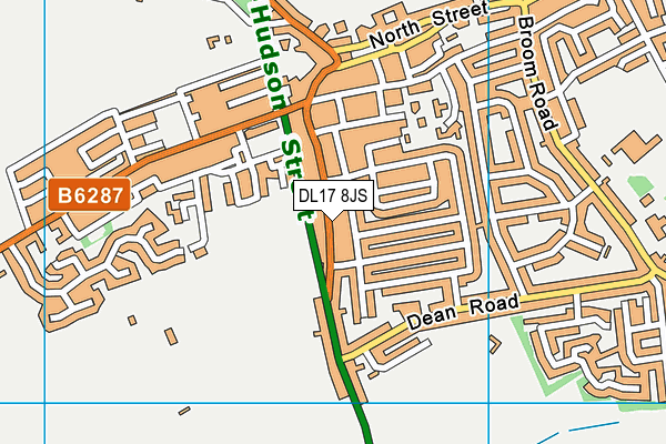 DL17 8JS map - OS VectorMap District (Ordnance Survey)