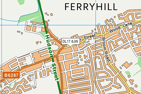 DL17 8JW map - OS VectorMap District (Ordnance Survey)