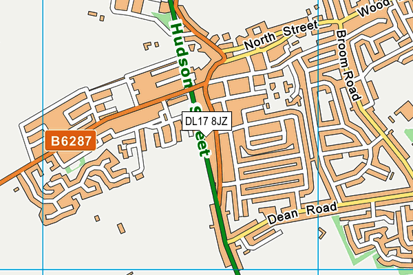 DL17 8JZ map - OS VectorMap District (Ordnance Survey)