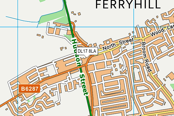 DL17 8LA map - OS VectorMap District (Ordnance Survey)