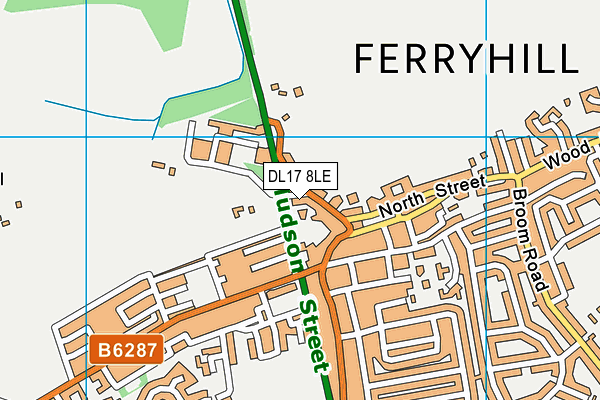 DL17 8LE map - OS VectorMap District (Ordnance Survey)