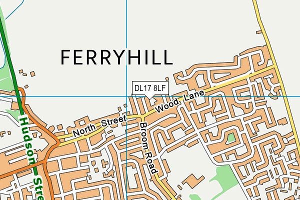DL17 8LF map - OS VectorMap District (Ordnance Survey)