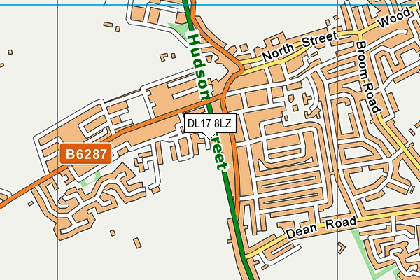 DL17 8LZ map - OS VectorMap District (Ordnance Survey)