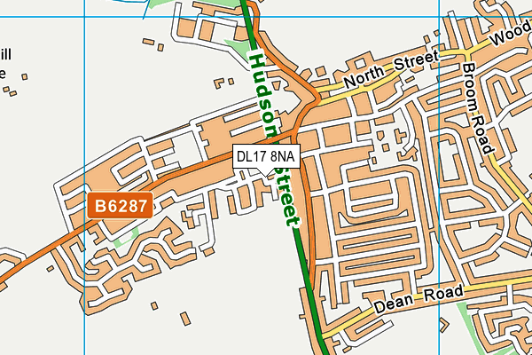 DL17 8NA map - OS VectorMap District (Ordnance Survey)