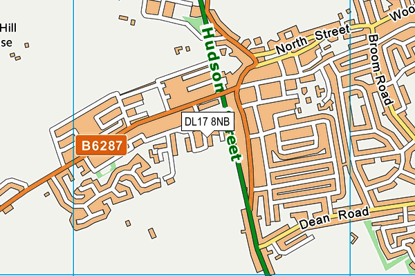 DL17 8NB map - OS VectorMap District (Ordnance Survey)