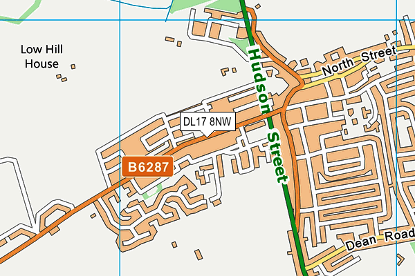 DL17 8NW map - OS VectorMap District (Ordnance Survey)