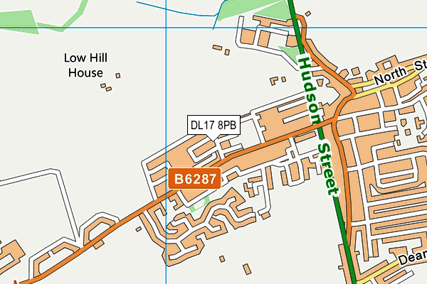 DL17 8PB map - OS VectorMap District (Ordnance Survey)